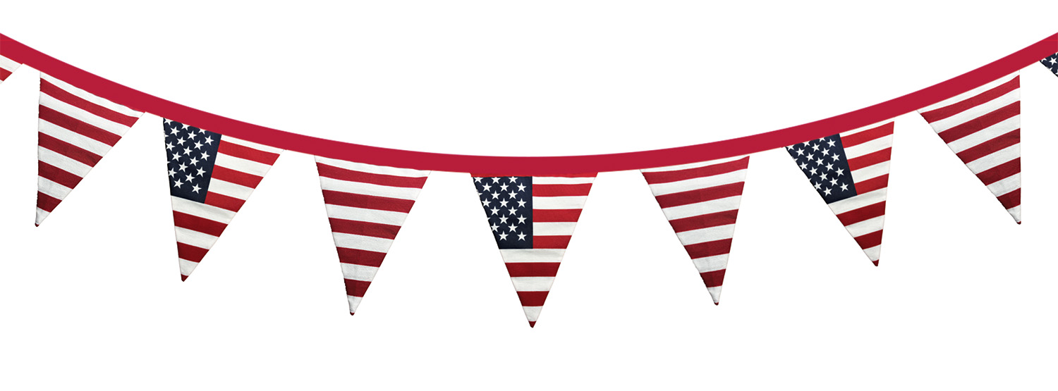 American Flag Designed Star Pennant Banner