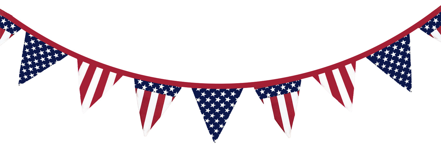 American Flag Triangle Multi Flag Banner